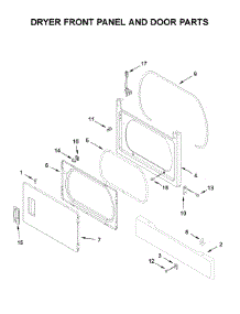 Dryer Front Panel And Door Parts parts for Whirlpool Washer Dryer Combo WETLV27HW1 from AppliancePartsPros.com