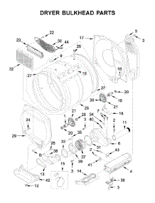 Dryer Bulkhead Parts parts for Whirlpool Washer Dryer Combo WETLV27HW1 from AppliancePartsPros.com