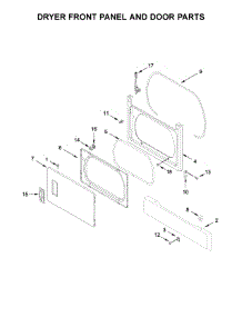 Dryer Front Panel And Door Parts parts for Whirlpool Washer Dryer Combo 7MWET4027HW0 from AppliancePartsPros.com