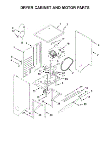 Dryer Cabinet And Motor Parts parts for Whirlpool Washer Dryer Combo YWET4024HW0 from AppliancePartsPros.com