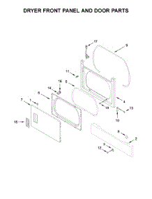 Dryer Front Panel And Door Parts parts for Whirlpool Washer Dryer Combo YWET4027HW0 from AppliancePartsPros.com