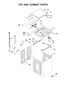 Top And Cabinet Parts parts for Whirlpool Washer Dryer Combo YWET4027HW0 from AppliancePartsPros.com