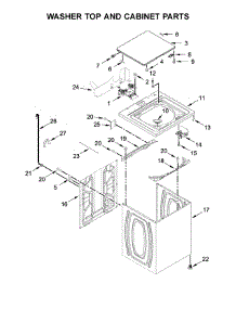 Washer Top And Cabinet Parts parts for Whirlpool Washer Dryer Combo WGTLV27HW0 from AppliancePartsPros.com