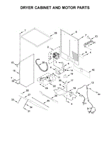 Dryer Cabinet And Motor Parts parts for Whirlpool Washer Dryer Combo 7MWGT4027HW0 from AppliancePartsPros.com