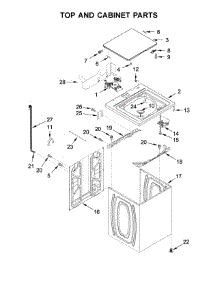 Top And Cabinet Parts parts for Whirlpool Washer Dryer Combo WET4027HW0 from AppliancePartsPros.com