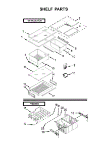 Shelf Parts parts for Whirlpool Refrigerator WRF560SFHB00 from AppliancePartsPros.com