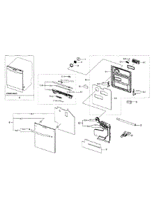 Door parts for Samsung Dishwasher DW80H9940US/AA-01 from AppliancePartsPros.com
