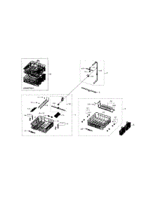 Rack Assy parts for Samsung Dishwasher DW80F600UTW/AA-01 from AppliancePartsPros.com