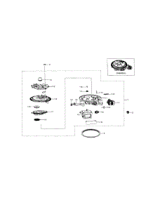 Sump parts for Samsung Dishwasher DW80F600UTW/AA-01 from AppliancePartsPros.com