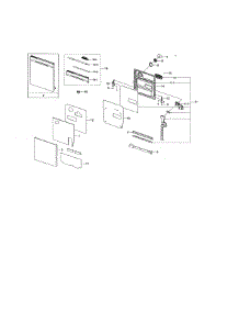 Door parts for Samsung Dishwasher DW80K5050UG/AA-00 from AppliancePartsPros.com