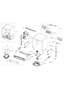 Cabinet parts for Samsung Dishwasher DW80H9950US/AA-01 from AppliancePartsPros.com
