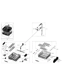 Baskets parts for Samsung Dishwasher DW80J7550UG/AA-01 from AppliancePartsPros.com
