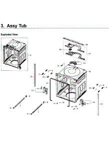 Tub parts for Samsung Dishwasher DW80K5050US/AA-00 from AppliancePartsPros.com