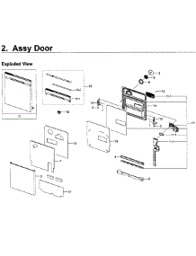 Door parts for Samsung Dishwasher DW80K5050US/AA-00 from AppliancePartsPros.com