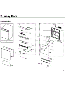 Door parts for Samsung Dishwasher DW80M9550US/AA-00 from AppliancePartsPros.com