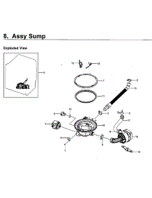Pump parts for Samsung Dishwasher DW80M9550US/AA-00 from AppliancePartsPros.com