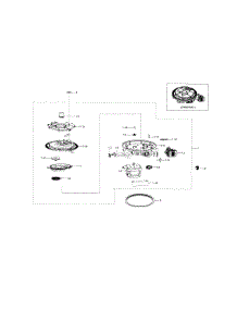 Sump parts for Samsung Dishwasher DW80F600UTS/AA-01 from AppliancePartsPros.com