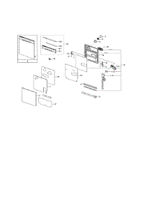 Door Assembly parts for Samsung Dishwasher DW80K5050US/AA-01 from AppliancePartsPros.com