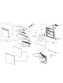 Door Assy parts for Samsung Dishwasher DW80J7550UW/AA-00 from AppliancePartsPros.com