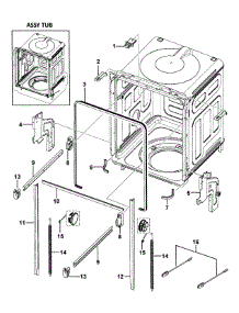 Tub Assy parts for Samsung Dishwasher DMR78AHB/XAA-00 from AppliancePartsPros.com
