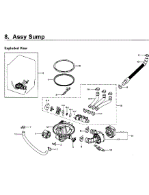 Sump parts for Samsung Dishwasher DW80J7550UG/AA-02 from AppliancePartsPros.com