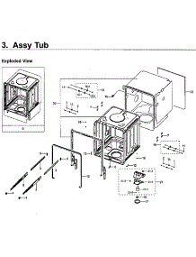Tub parts for Samsung Dishwasher DW80H9970US/AA-02 from AppliancePartsPros.com