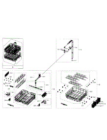 Baskets parts for Samsung Dishwasher DW80J7550UW/AA-01 from AppliancePartsPros.com