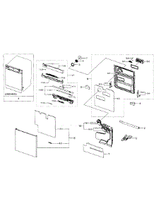 Door parts for Samsung Dishwasher DW80H9970US/AA-01 from AppliancePartsPros.com