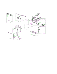 Door Assembly parts for Samsung Dishwasher DW80K5050US/AA-02 from AppliancePartsPros.com
