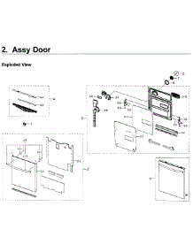 Door parts for Samsung Dishwasher DW80K7050UG/AA-00 from AppliancePartsPros.com