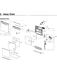 Door parts for Samsung Dishwasher DW80K5050UW/AA-00 from AppliancePartsPros.com