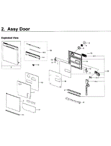 Door parts for Samsung Dishwasher DW80K5050UB/AA-00 from AppliancePartsPros.com