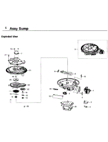 Sump parts for Samsung Dishwasher DW80K5050UB/AA-00 from AppliancePartsPros.com