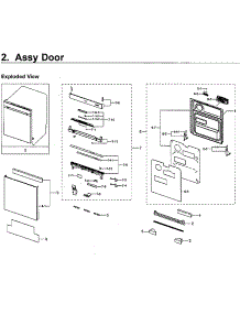 Door parts for Samsung Dishwasher DW80M9550UG/AA-00 from AppliancePartsPros.com