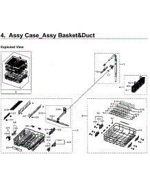 Basket & Duct parts for Samsung Dishwasher DW80M9550UG/AA-00 from AppliancePartsPros.com