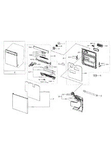 Door parts for Samsung Dishwasher DW80J7550US/AA-01 from AppliancePartsPros.com