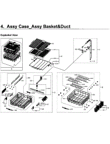 Basket & Duct parts for Samsung Dishwasher DW80H9930US/AA-01 from AppliancePartsPros.com