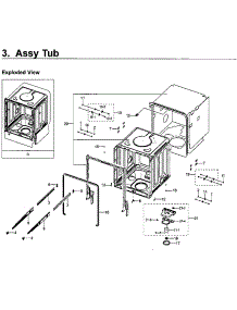 Tub parts for Samsung Dishwasher DW80H9930US/AA-01 from AppliancePartsPros.com