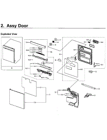 Door parts for Samsung Dishwasher DW80H9930US/AA-01 from AppliancePartsPros.com