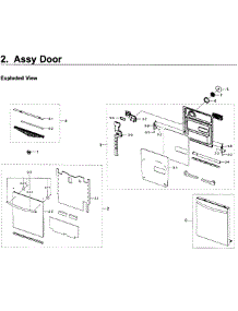 Door parts for Samsung Dishwasher DW80K7050US/AA-00 from AppliancePartsPros.com