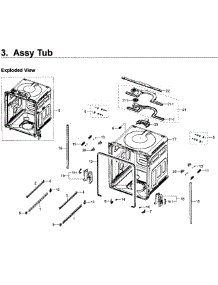 Tub parts for Samsung Dishwasher DW80K7050US/AA-00 from AppliancePartsPros.com
