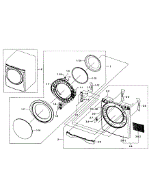 Front / Door Assy parts for Samsung Dryer DV455EVGSGR/AA-01 from AppliancePartsPros.com