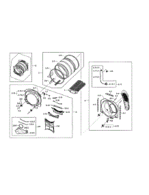 Drum Assembly parts for Samsung Dryer DV501AEW/XAA-00 from AppliancePartsPros.com