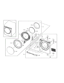 Front & Door Assembly parts for Samsung Dryer DV501AEW/XAA-00 from AppliancePartsPros.com