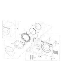 Frame Front & Door parts for Samsung Dryer DV45K6500GV/A3-00 from AppliancePartsPros.com
