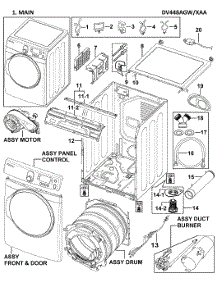 Main Assy parts for Samsung Dryer DV448AGW/XAA-00 from AppliancePartsPros.com