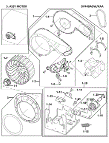 Motor Assy parts for Samsung Dryer DV448AGW/XAA-00 from AppliancePartsPros.com