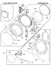 Front Assy parts for Samsung Dryer DV448AGW/XAA-00 from AppliancePartsPros.com