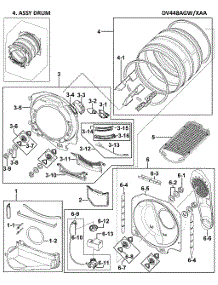 Durum Assy parts for Samsung Dryer DV448AGW/XAA-00 from AppliancePartsPros.com