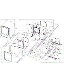 Frame Front & Door parts for Samsung Dryer DV45H7000GW/A2-02 from AppliancePartsPros.com